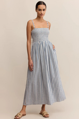 Gray Nadine Striped Midi Dress Midi Dress