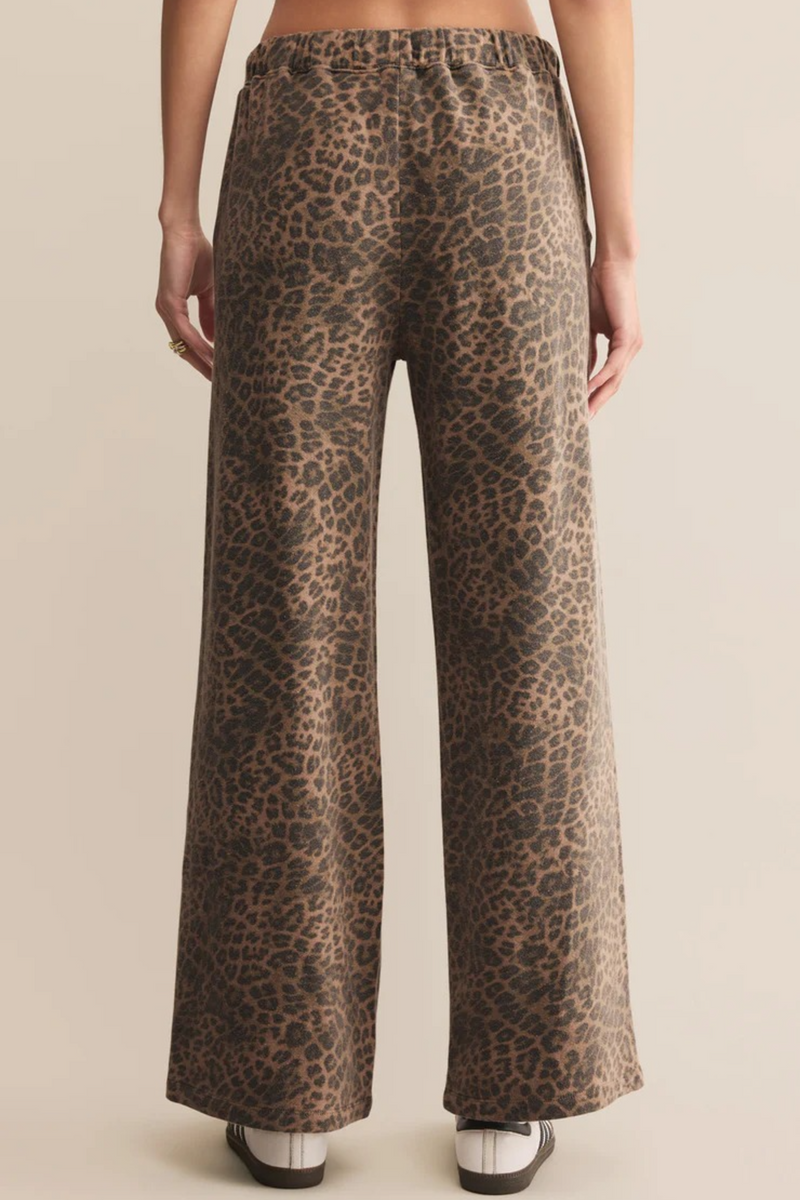 Dark Slate Gray Hunter Leopard Knit Pant Pant