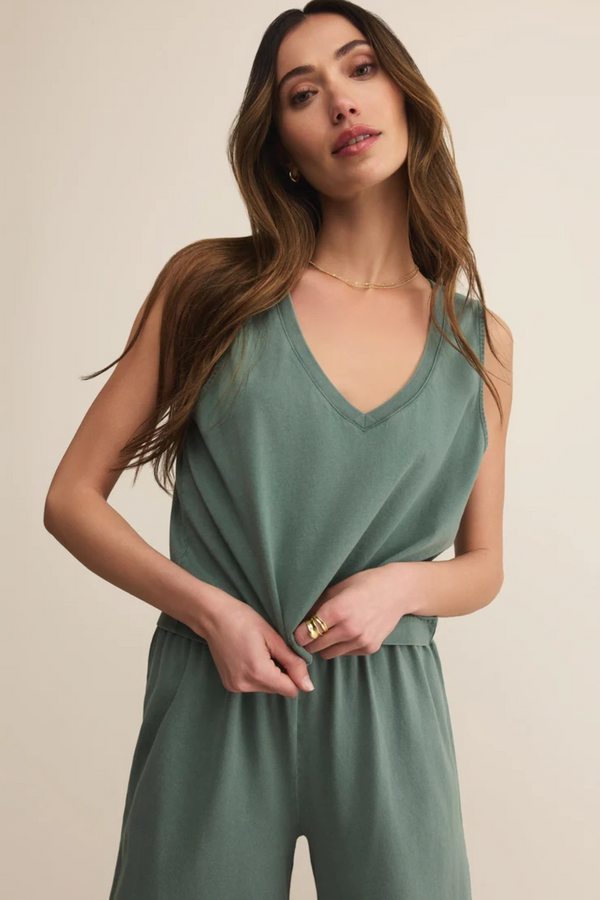 Light Gray Sloane V-Neck Top Top