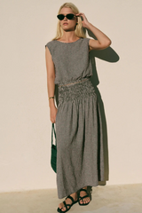 Gray Brooke Gingham Maxi Skirt Maxi Skirt