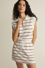 Light Gray Country Club Striped Dress Mini Dress