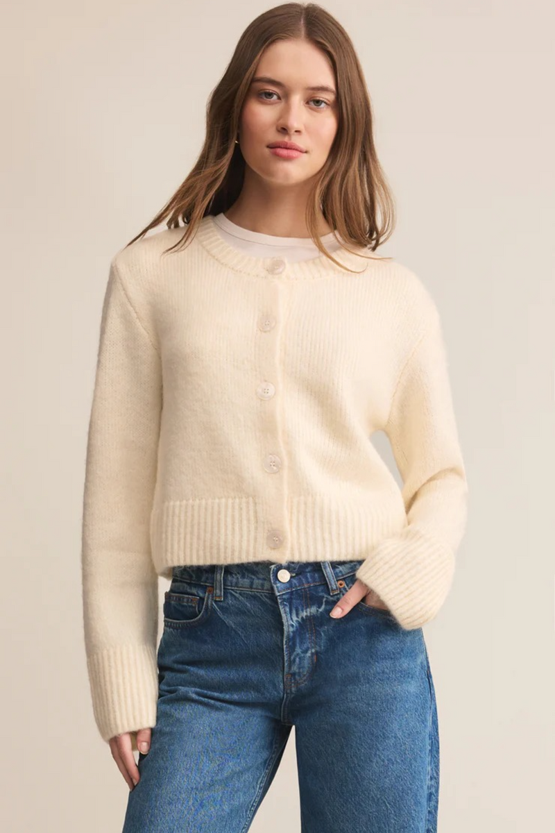 Light Gray Breen Crop Cardigan Cardigan