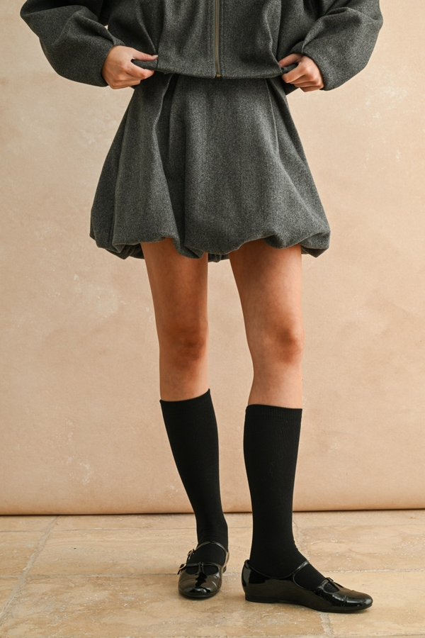 Tan Georgette Balloon Mini Skirt Mini Skirt
