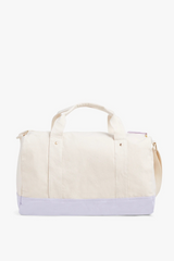 White Smoke Canvas Duffle Bag in Natural Purple Duffle Bag