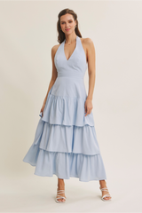 Light Gray Endless Ruffle Tiered Maxi Dress Maxi Dress