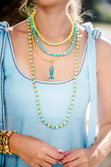 Lavender Leather Fish Necklace - Coconut Blue Necklace
