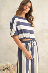 Light Gray Young Striped Top Top