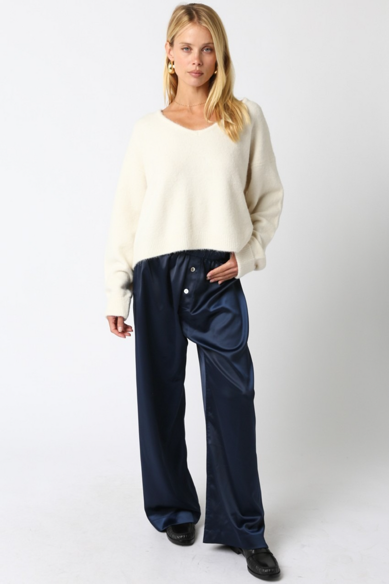 Light Gray Cleveland Satin Pants Pant