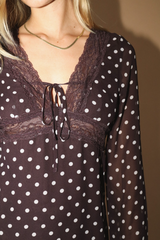 Dark Slate Gray Dottina Polka Dot Mini Dress Mini Dress