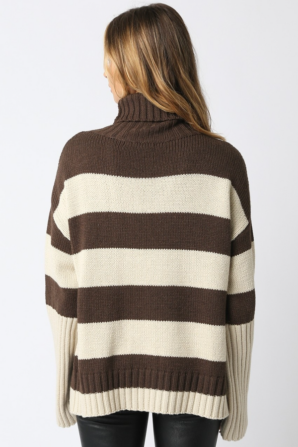 Antique White Shep Striped Turtleneck Sweater Sweater