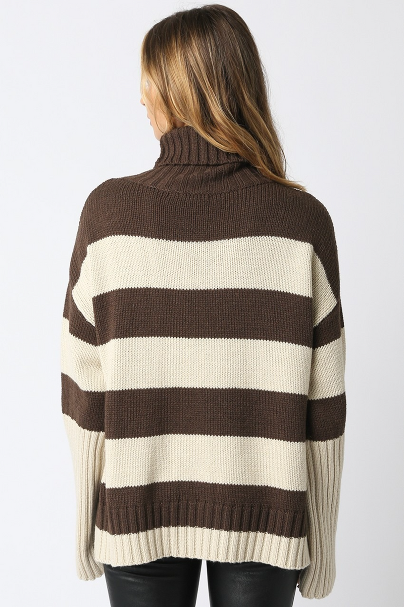 Antique White Shep Striped Turtleneck Sweater Sweater