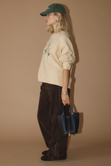 Dim Gray Duck Dreams Embroidered Sweater Sweater