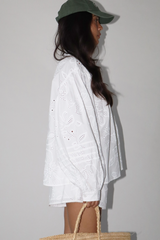 Dark Gray Morning Eyelet Blouse Blouse