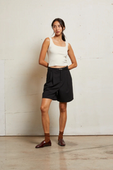 Gray Kaitlyn Lux Rib Binded Tank Tank
