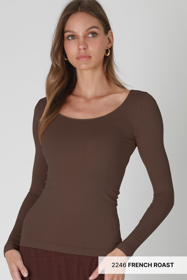 Dark Slate Gray Willow Long Sleeve Top Top