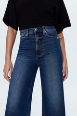 Light Gray Lana Crop High Rise Ultra Wide Leg Jean | Broadway Jeans