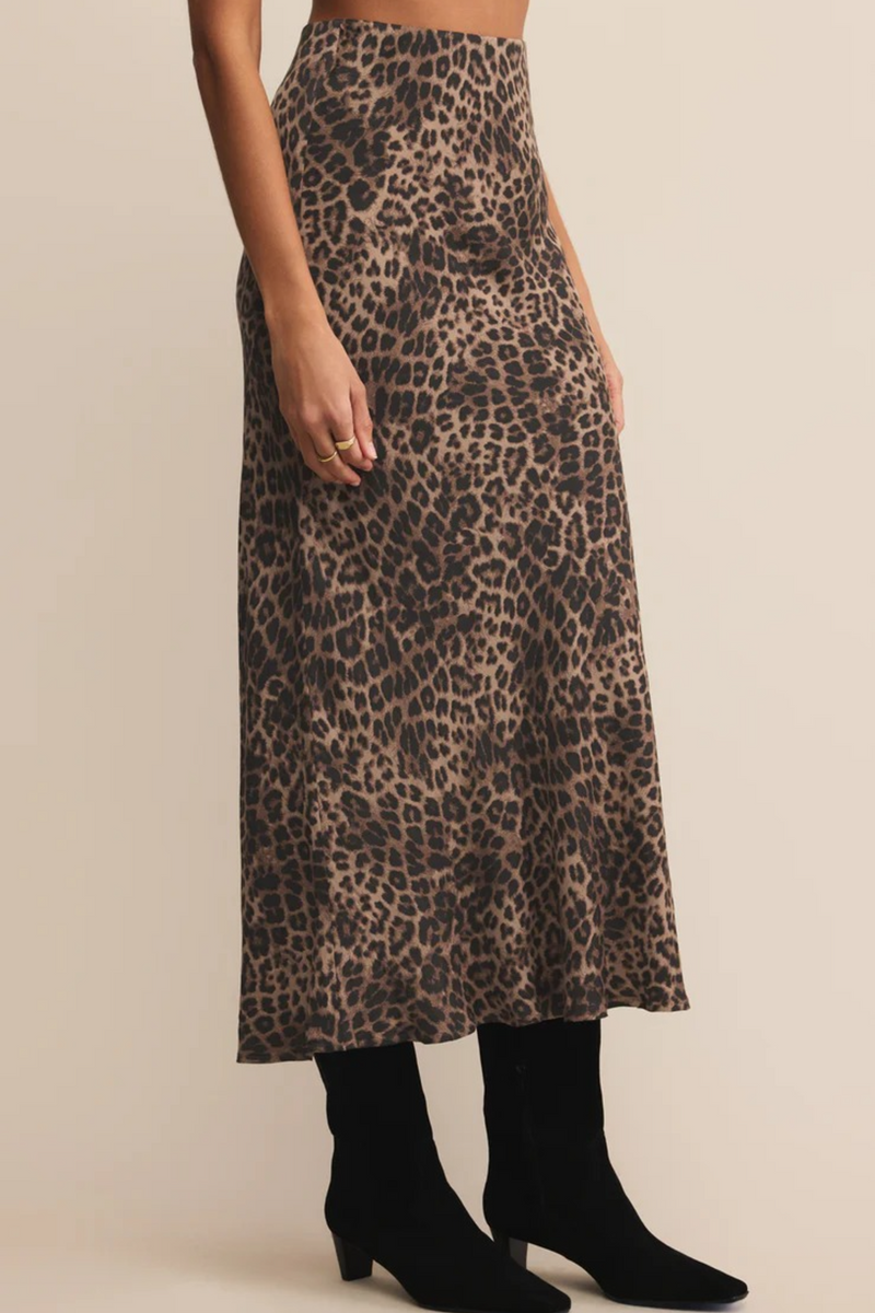 Dark Slate Gray Izabel Leopard Skirt Maxi Skirt