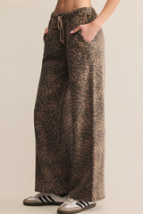 Dark Slate Gray Hunter Leopard Knit Pant Pant