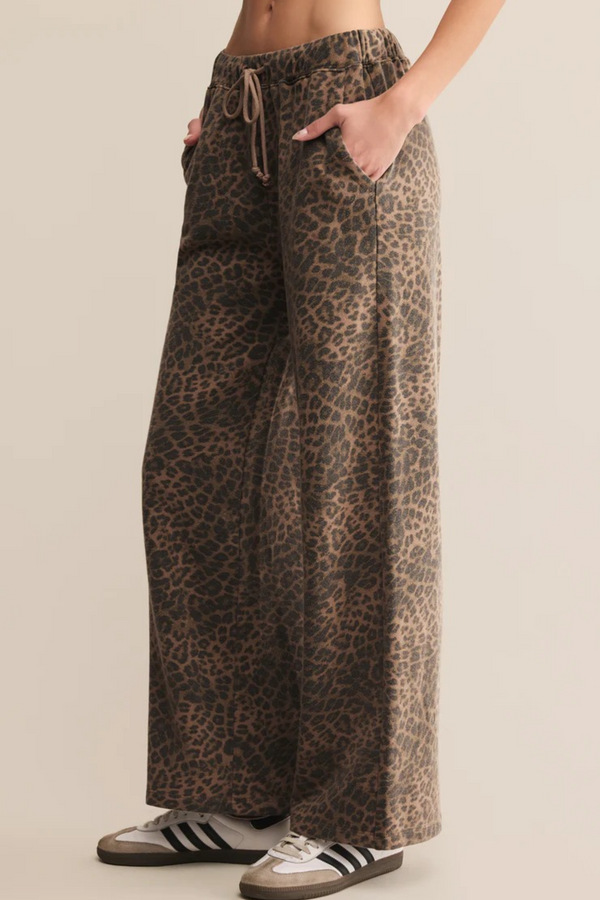 Dark Slate Gray Hunter Leopard Knit Pant Pant