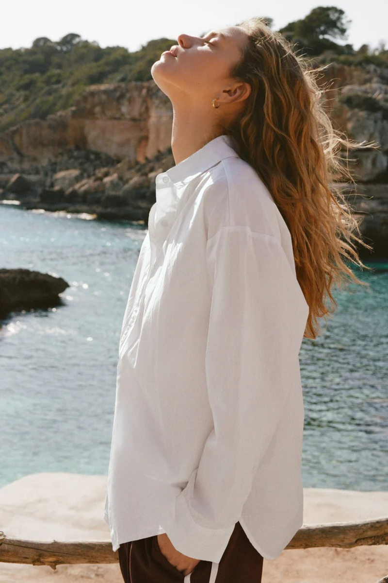 Gray Elevated Poplin Shirt Shirt