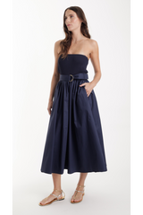 White Smoke Ines Knit Combo Dress Midi Dress