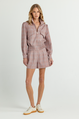 Lavender Jasper Short in Foxglove Check Short