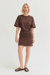 Lavender Erin Elbow Sleeve Ruched T-Shirt Mini Dress Mini Dress