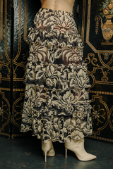 Rosy Brown Alani Skirt in Richmond Floral Print Maxi Skirt