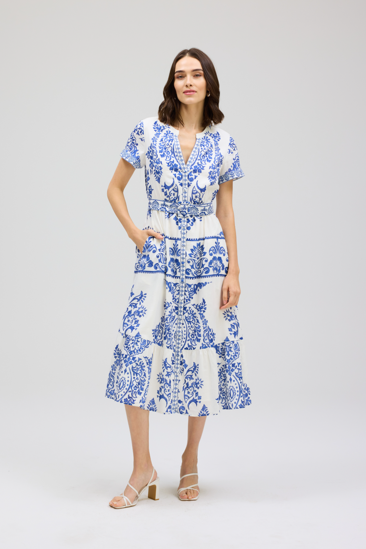 Lizzy Dress in Porcelain Print S