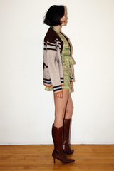 Beige Cowboy Desert Zip Knit Cardigan Cardigan