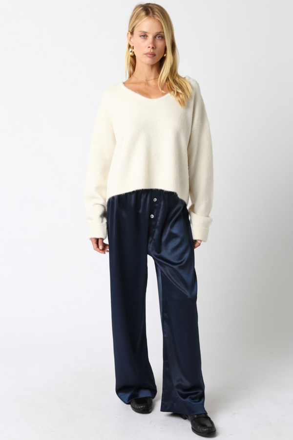 Lavender Cleveland Satin Pants Pant