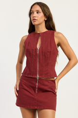 Lavender Zip Code Zip Front Mini Skirt Mini Skirt