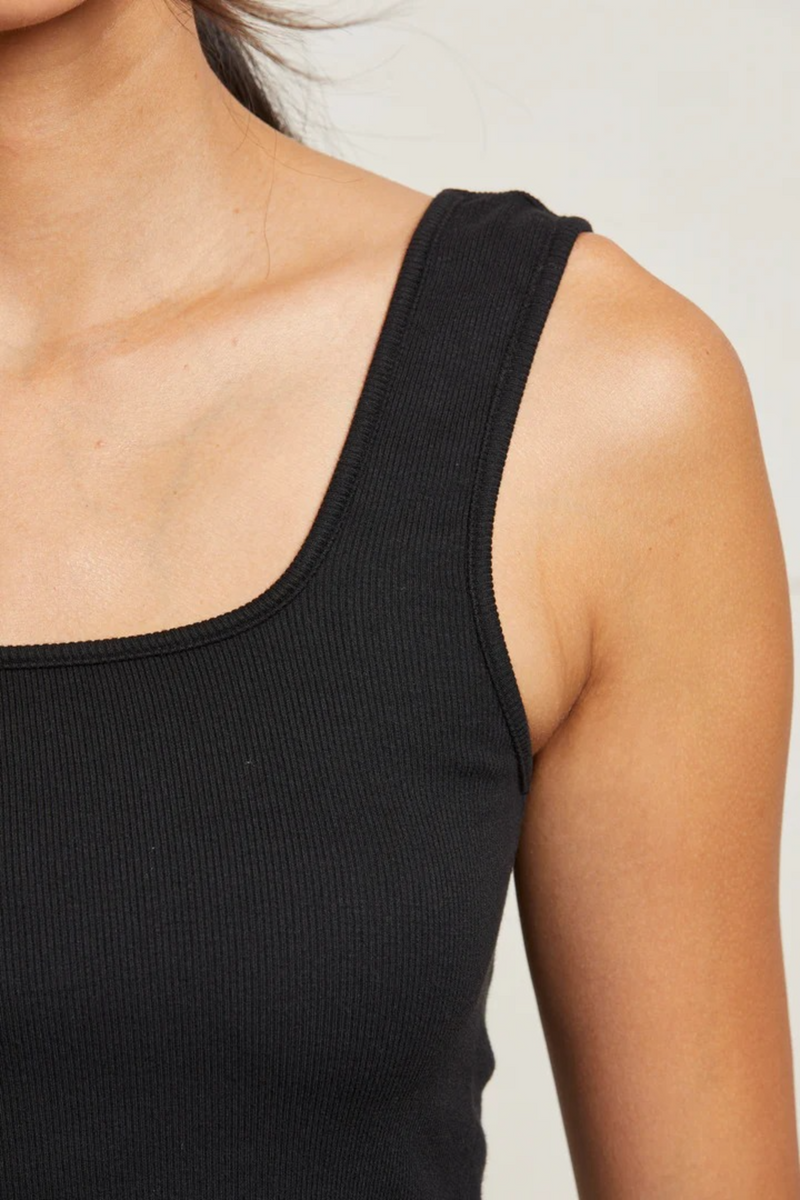 Tan Kaitlyn Lux Rib Binded Tank Tank