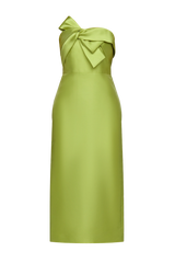 Dark Khaki Aliana | Strapless Mikado Dress Formal Gown
