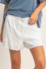 Antique White Thomas Striped Shorts Short