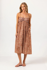 Seashell Barker Dress in Floral Vine Maxi Dress