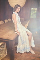 Gray Juniper Maxi Dress in Iris Watercolor Maxi Dress