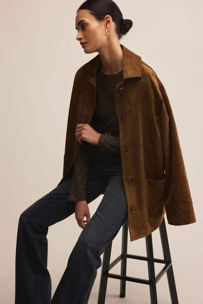 Light Gray Decker Suede Chore Jacket Jacket