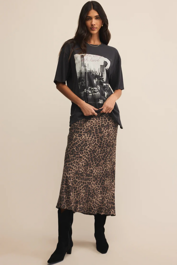 Light Gray Izabel Leopard Skirt Maxi Skirt