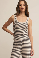 Gray Luxe Striped Tank Tank Top