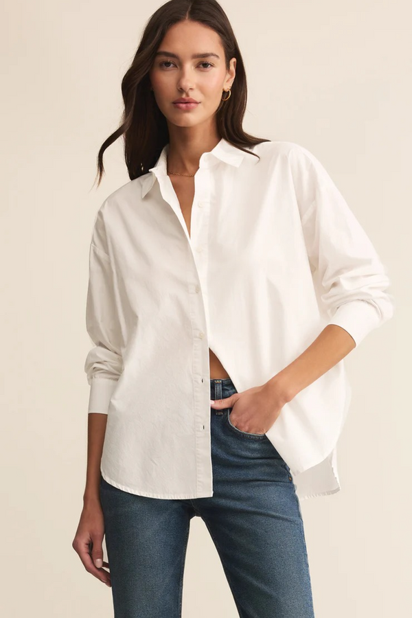 Antique White Elevated Poplin Shirt Shirt
