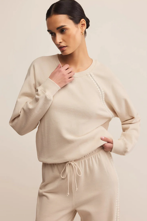 Light Gray All Around Embroidered Sweatshirt Sweatshirt