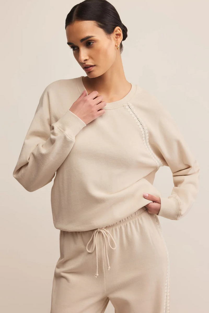 Light Gray All Around Embroidered Sweatshirt Sweatshirt