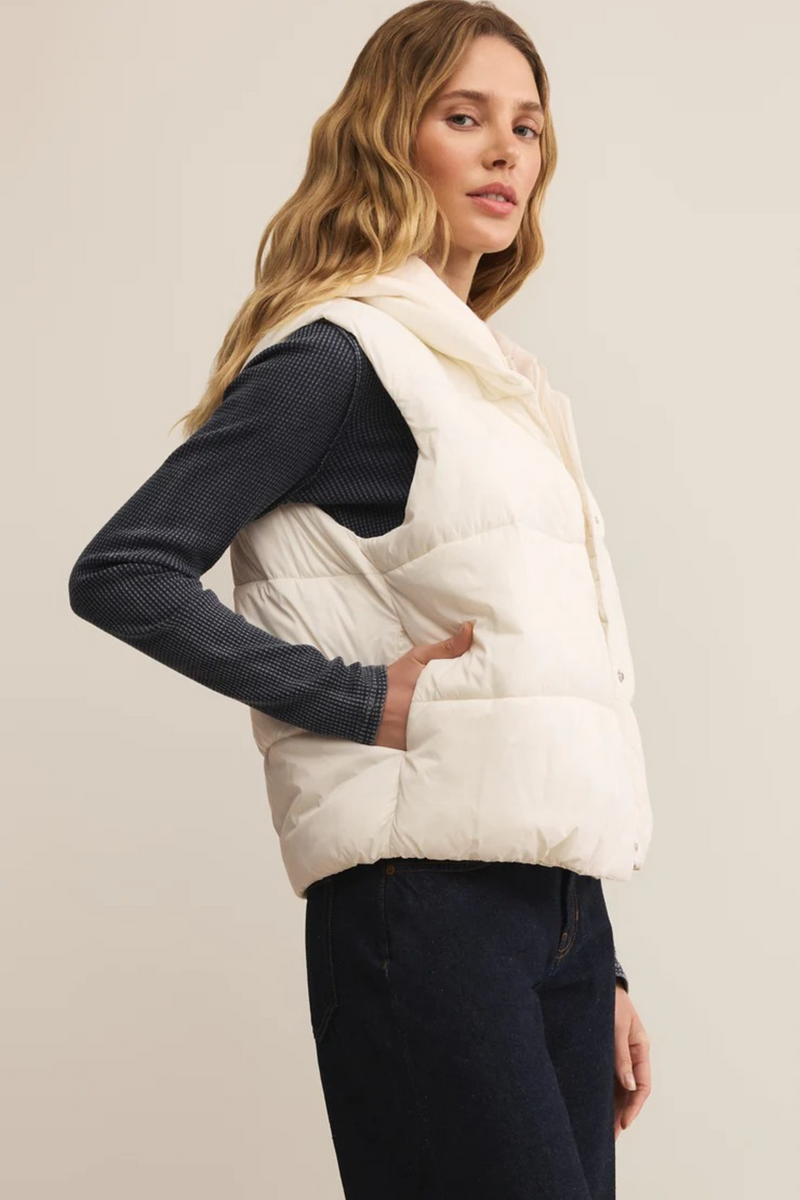 Light Gray Essential Puffer Vest Puffer Vest