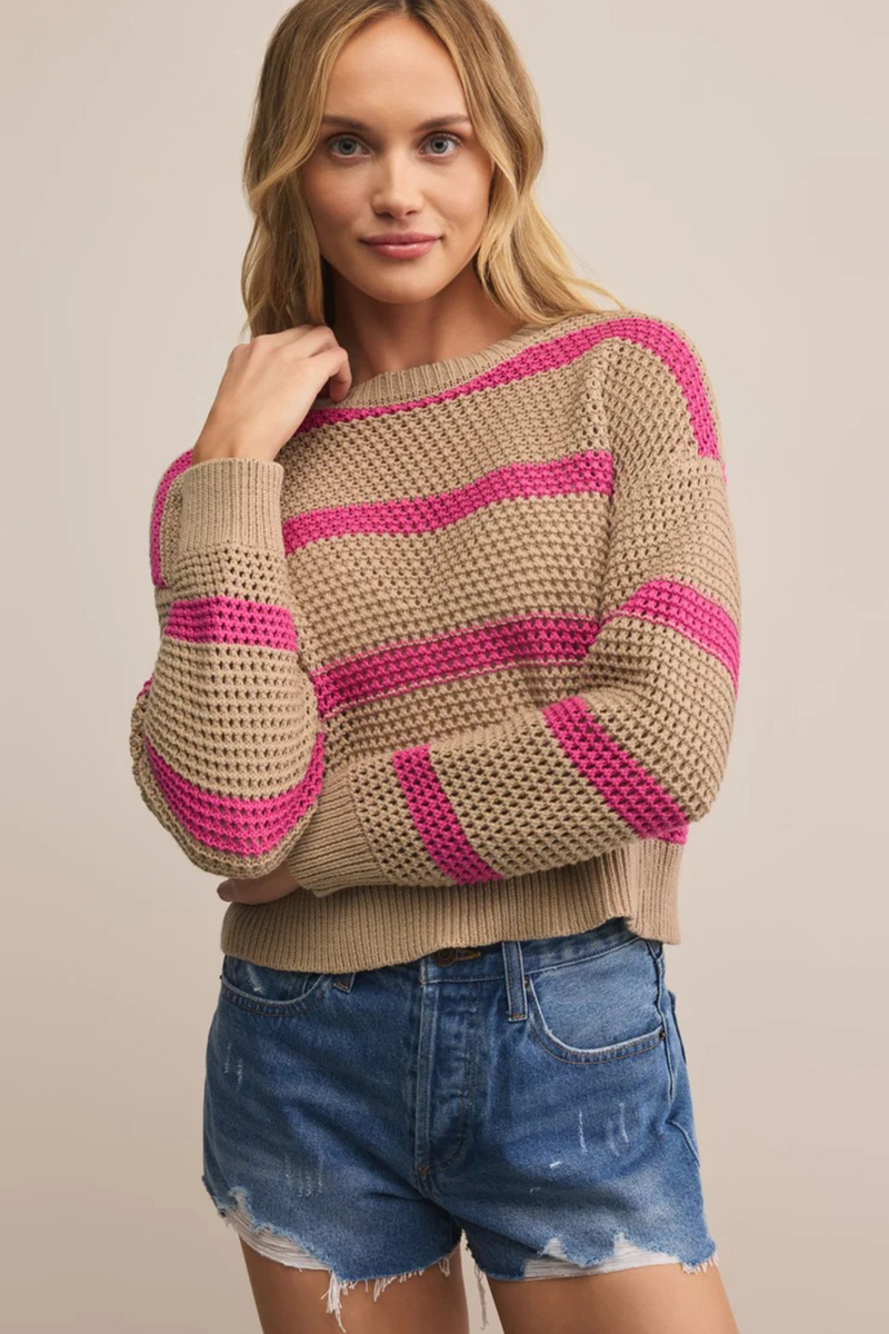 Gray Broadbeach Striped Sweater Sweater