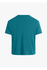 White Smoke The Cropped Collegiate Tee | Emerald/ Off White T Shirt