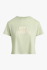 White Smoke The Cropped Mom's Favorite Tee T Shirt