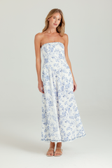 Light Gray Dune Dress in Azure Bloom Pri Maxi Dress