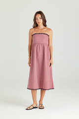 Lavender Logen Dress in Summerhouse Plaid Midi Dress