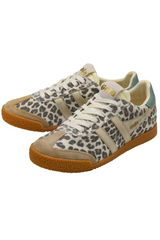 White Smoke Elan Safari Sneaker | Snow Leopard/Light Caramel/Gold/Green Mist Sneaker